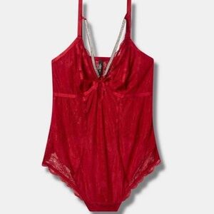 NWT Torrid diamonte Red Lace Bodysuit 22-24